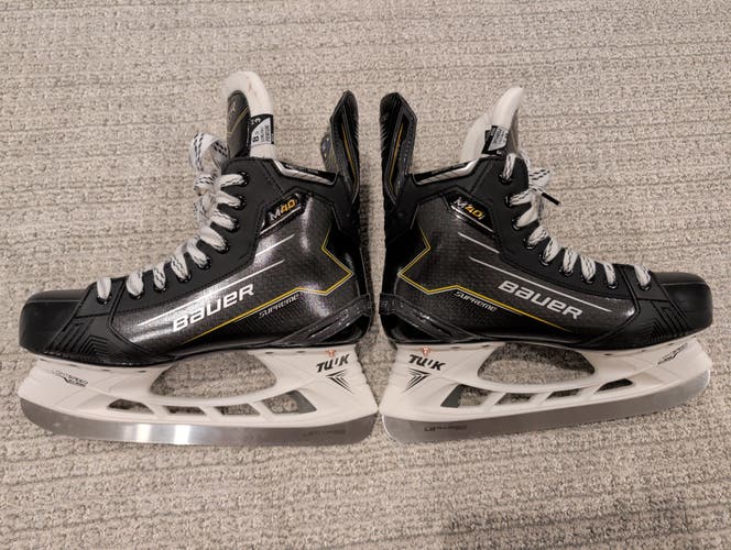 Bauer Supreme M40 Hockey Skates 8.5 (New) Fit 3 Wide Black/Yellow Snr LS Pulse SS 280mm Runner Steel