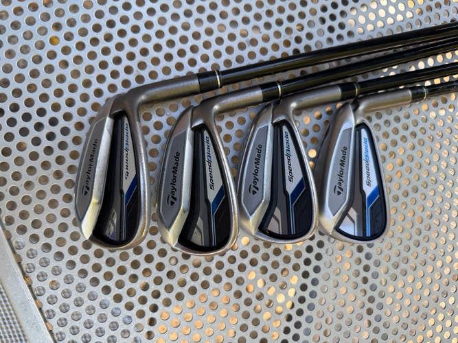 2013 TaylorMade Speedblade Right Handed Iron Set Senior Flex Graphite Shaft 4 Pieces 6,8,9,P (Used)