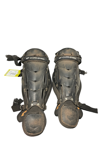 Used Champro BLACK SHIN GUARDS Catchers Leg Guards Black T-Ball 11834-S000057494