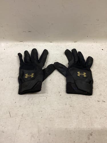Used Under Armour BB/SB Batting Gloves Black LG 11725-S000508707