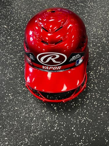 Used Rawlings VAPOR Batting Helmet w/Mask Red S/M 11849-S000043898
