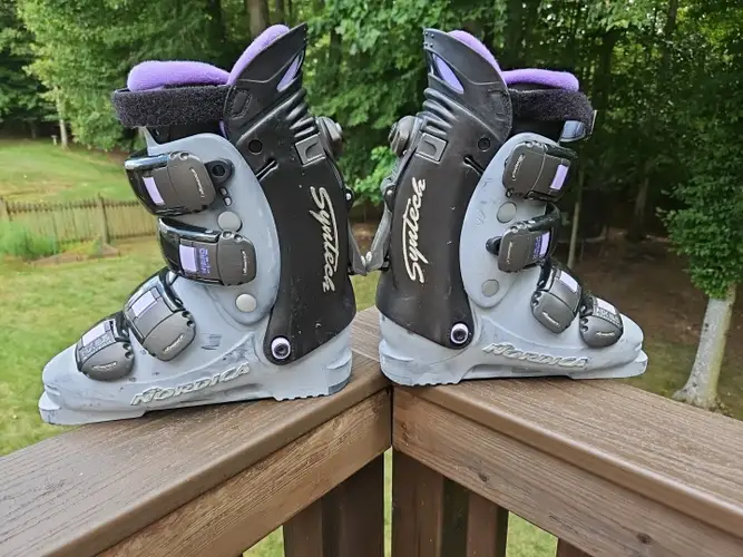Nordica NX 8.5 Syntech Biofit S BlackPurpleGrey Downhill Ski Boots Size 25