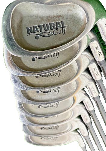 Natural Golf Iron Set 5-PW,AW,SW RH Stiff Flex Graphite 5i 37.5" Nice Palm Grips