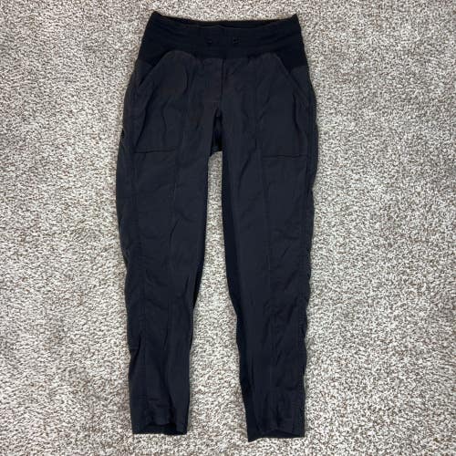 Lululemon Pants Womens 4 Black Activewear Joggers Tapered Ribbed Waist Workout