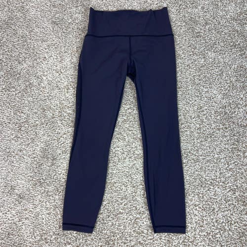 Lululemon Leggings Womens 8 Navy Blue Athletic Meant to Move 7/8 HR