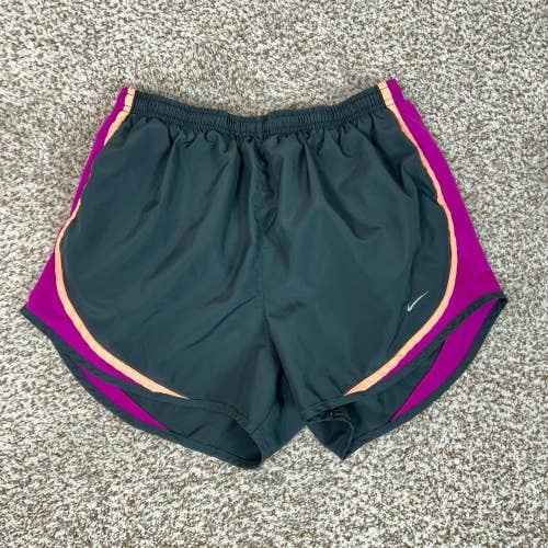 Nike Shorts Womens Medium Gray Running Dri FIT Activewear Tempo Workout Sports