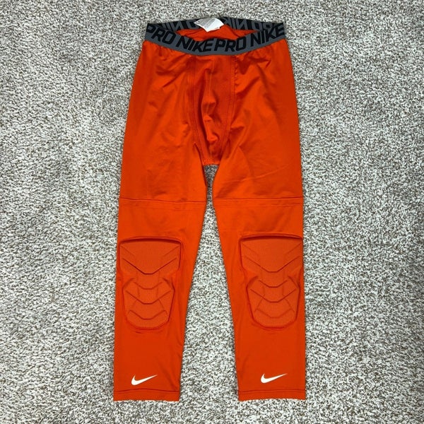 Nike Pants Men Extra Large Tall Orange Basketball Padded Hyperstrong Compression