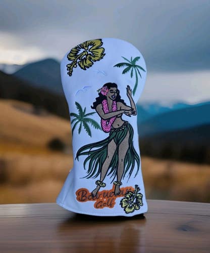 Hula Girl Golf Driver Headcover - Premium Golf Club Cover - Embroidered (New)