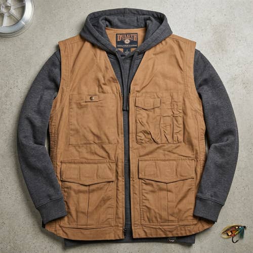Duluth Men's M Utility Work Vest Khaki Gorpcore Workwear Grunge Archive