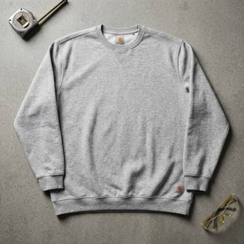 Carhartt Men's XL Grey Crewneck Sweatshirt Workwear Grunge Skater Distressed