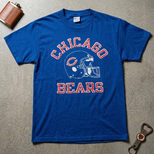 Vintage 80s Champion Men's XL Bears T-Shirt Blue Bar Blokecore Grunge Archive