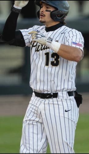 Nike Purdue Boilermakers Alpha Elite Team Issue PE Baseball Batting Gloves Large