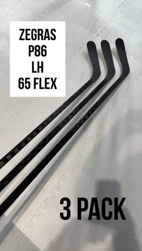 Senior(3x)Left CT: Trevor Zegras 65 Flex 63” (P86) ProBlackStock™ Unbranded Pro Stock Hockey Sticks