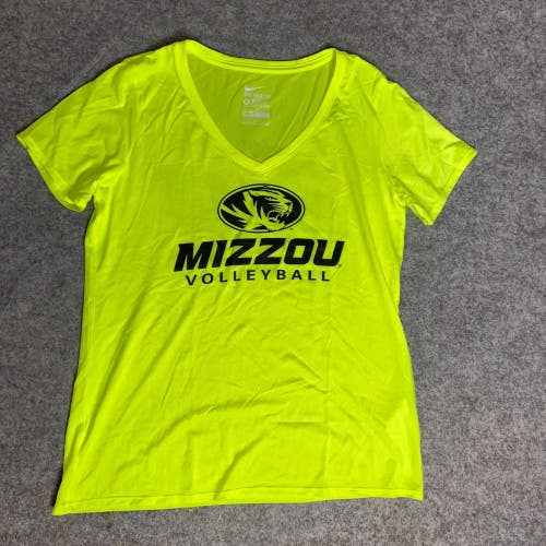 Mizzou Tigers Women Extra Large Neon Green Nike Short Sleeve Tee NCAA Volleyball