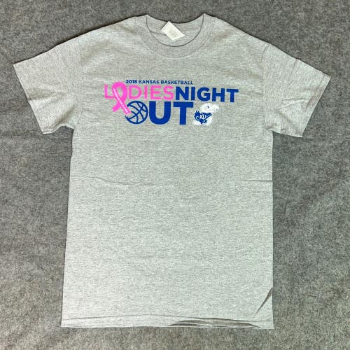 Kansas Jayhawks Mens Shirt Small Gray Short Sleeve Tee Basketball NCAA College