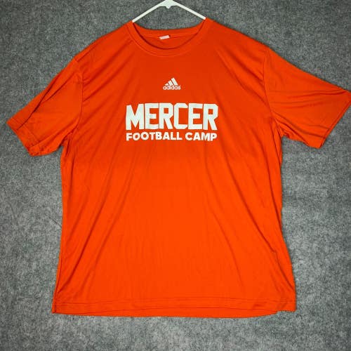 Mercer Bears Mens Shirt 2XL XXL Orange White NCAA Football Short Sleeve Top 547