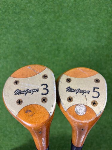 Vintage MacGregor Jack Nicklaus Golden Bear 3 & 5 Woods R Flex RH