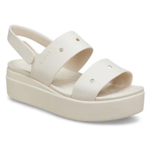 Crocs Brooklyn 4U 210676-160 Sandals Women's 10M Stucco Open Toe Slingback MOT56