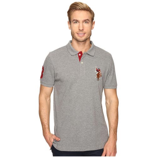 U.S. Polo Assn. Polo Shirt Men's Small Heather Gray Short Sleeve Pullover MOT1