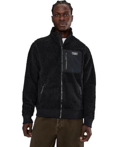 L.L.Bean Sherpa Jacket Men's Medium Black Fleece Long Sleeve Full Zip GBO3965