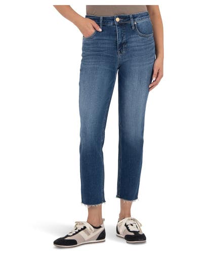 KUT from the Kloth Rachael Mom Jeans Women's 8 Blue Raw Hem High Rise GBO4038