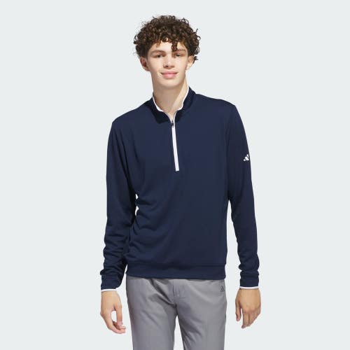 Adidas Lightweight Top Men Medium Collegiate Navy Quarter Zip Activewear GBO4012
