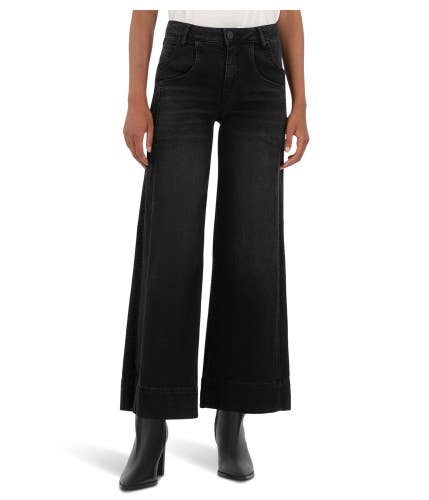KUT from the Kloth Meg Jeans Women 8 Glittering Denim High Rise Wide Leg GBO4025