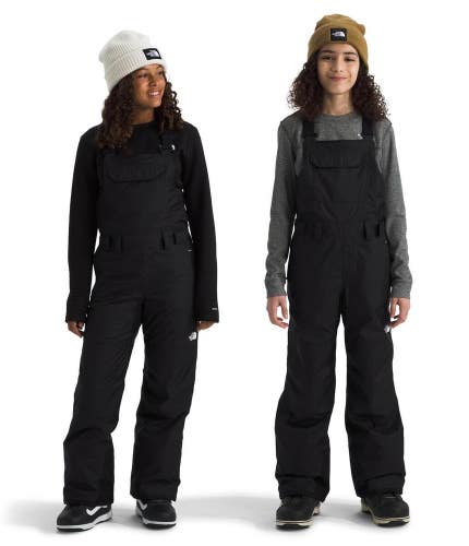 The North Face Freedom Snow Bib Kids M Black Waterproof Suspender Strap GBO4014