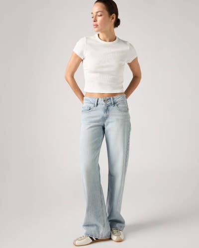 Levi's Superlow Jeans Women's 26 Blue Light Wash Straight Leg Loose Fit GBO3999