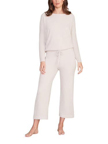 Barefoot Dreams CozyChic Pants Women's Small Stone Ultra Lite Cropped GBO4035