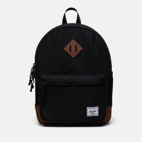 Herschel Supply Heritage Backpack Kids OS Black Saddle Shoulder Strap GBO4003