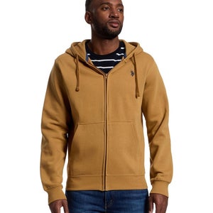 U.S. Polo Assn. Hoodie Men's Collegiate Tan Long Sleeve Kangaroo Pocket MOT21