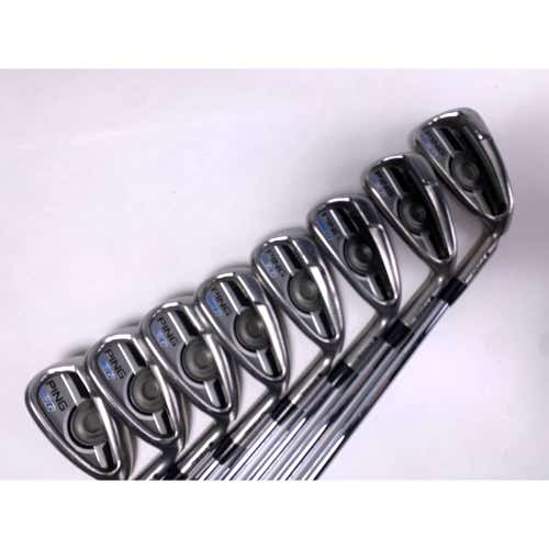 Ping G 2016 Iron Set 4-PW+GW Black Dot AWT 2.0 Stiff Steel Mens RH Midsize Grips