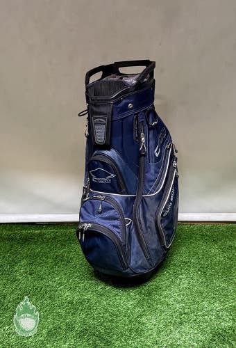 Used Sun Mountain C130 Blue Cart Golf Bag 14-Way Rainhood Included