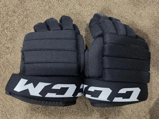 Lightly Used-CCM LTP Hockey Gloves, Youth 10", Black