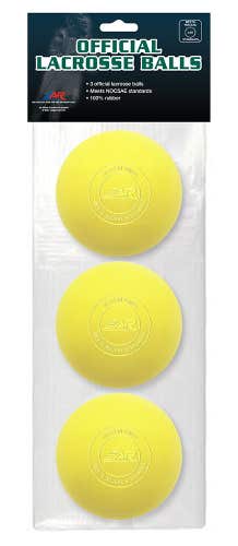 A&R Sports Lacrosse Balls – Yellow – 3-Pack (New)