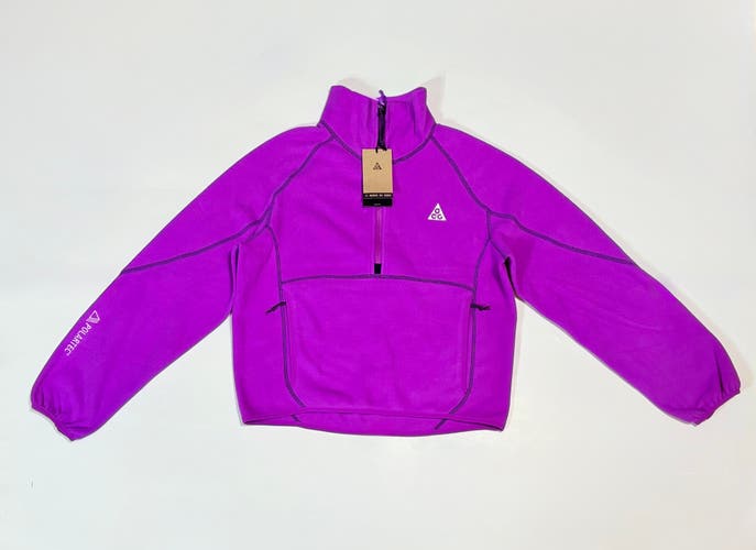 Purple Women's Large Nike ACG Wolf Tree Women's 1/2-Zip Top Fleece Jacket HJ0237-505 (NEW)