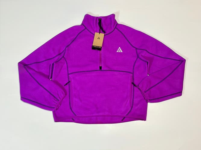 Purple Women's Medium Nike ACG Wolf Tree Women's 1/2-Zip Top Fleece Jacket HJ0237-505 (NEW)