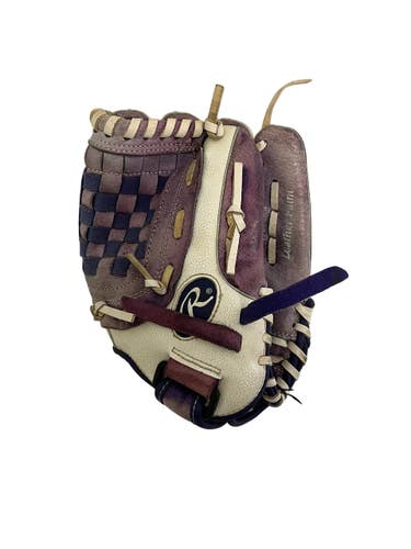 Used Rawlings FP115PURW RH Throw Fastpitch Gloves White And Purple 11 1/2" 11692-S000157824