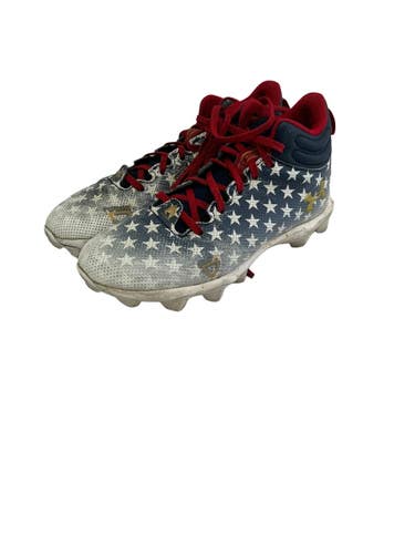 Used Under Armour LOCK DOWN Jr FB Cleats White/Red/Navy Junior 05 11692-S000157827