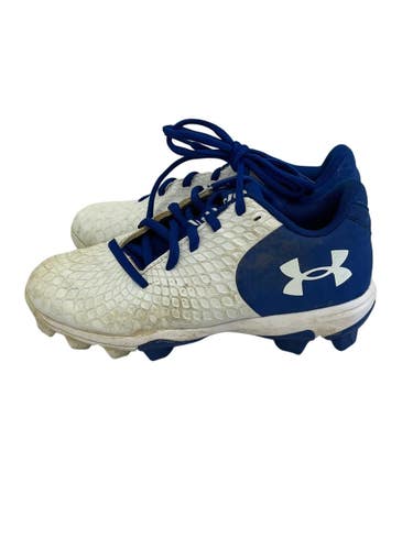 Used Under Armour GLYDE 2 BB/SB Cleats White And Royal Blue Junior 02.5 11692-S000157691