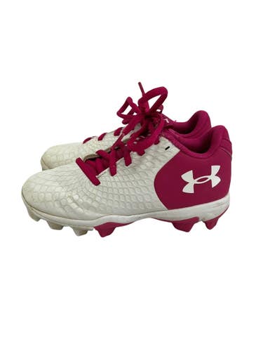 Used Under Armour GLYDE BB/SB Cleats White And Pink Youth 13.0 11692-S000157788