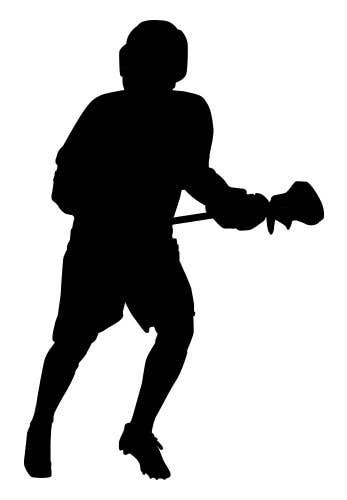 A&R Sports Lacrosse Player Magnet/Decal – Male Player – Black (New)