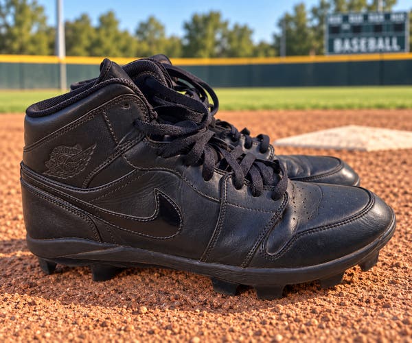 Black Men's Size 13.0 (W 14.0) Adult Nike Air Jordan High Top Molded Cleats (Used)