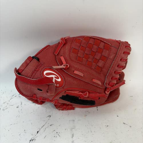 Rawlings Highlight Series Baseball Glove, RHT, Red, 10.5"
