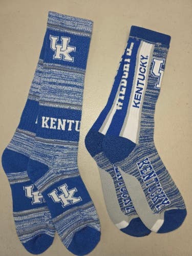 ST5 Mens NCAA KENTUCKY WILDCATS Crew Socks Lot of 2 Pair LARGE NEW