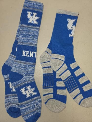 ST7 Mens NCAA KENTUCKY WILDCATS Crew Socks Lot of 2 Pair LARGE NEW
