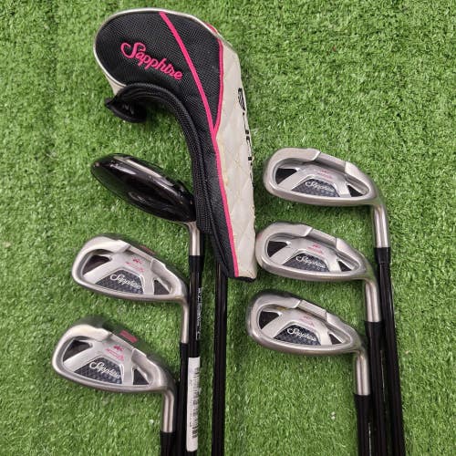 Ladies Cobra Sapphire Pink Hybrid Iron Combo Set 5H, 7H, 8-PW GW SW Graphite RH