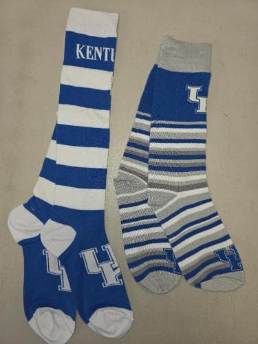ST49 Mens NCAA KENTUCKY WILDCATS Crew Socks Lot of 2 Pair MEDIUM NEW