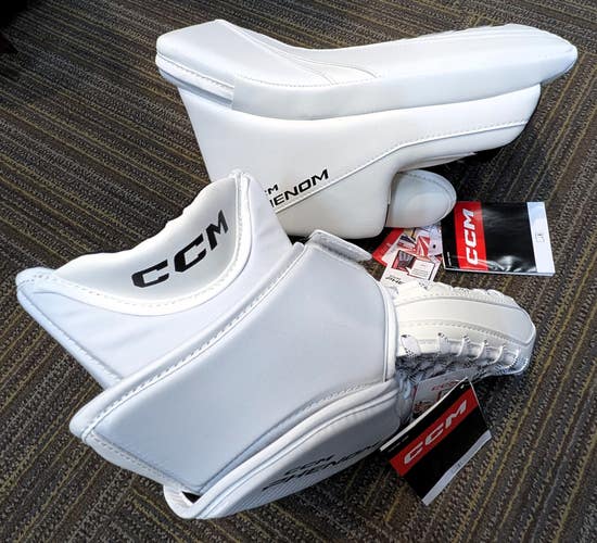 New, NWT, CCM Phenom Jr Glove & Blocker Set, White, Full Right